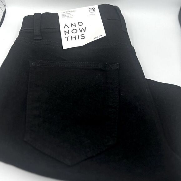 AND NOW THIS Men's 8" Denim Shorts black jeans short 29 New - Picture 5 of 6